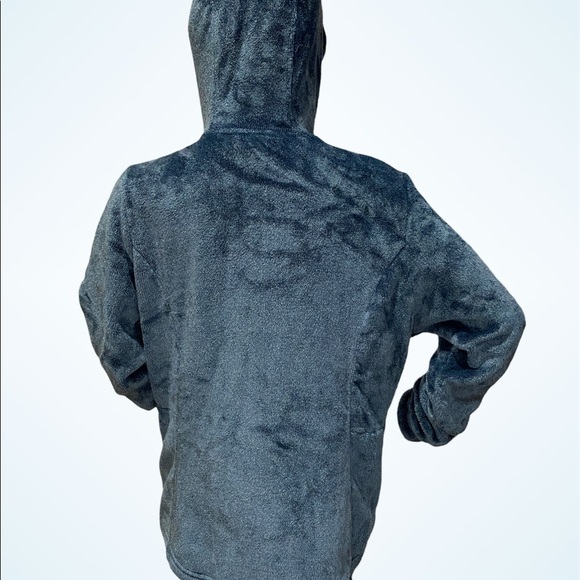 Free Country Plush Butter Pile Blue Soft Cozy Fleece Hooded Jacket Sz Large VGC - Picture 4 of 6